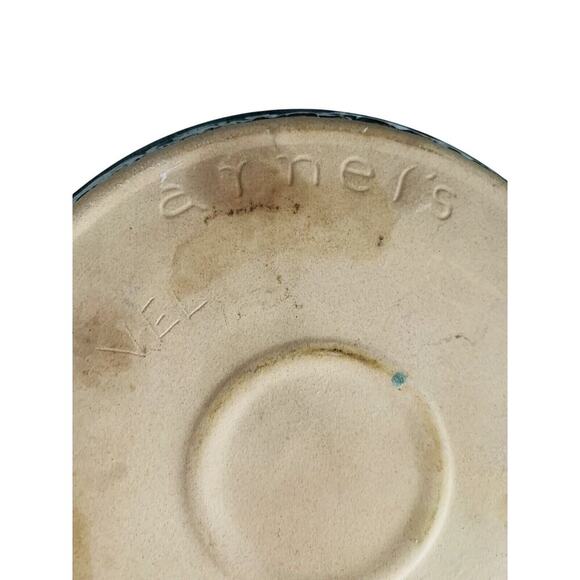 Arnel’s Signed Blue Teal Green Tan Lidded Ceramic Dish Trinket Box Home Decor - Picture 3 of 14